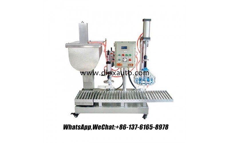 25 升桶裝設備，用于帶壓蓋的膠水涂料液體填充機